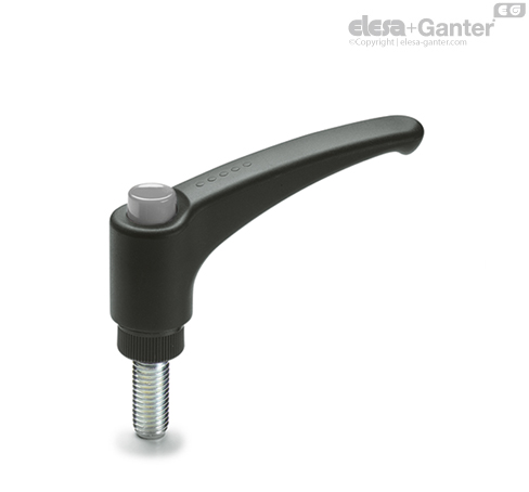 ERX-p Adjustable handles Zinc-plated steel threaded stud